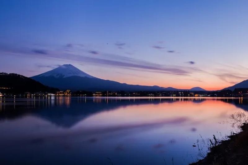 Zonsondergang in Japan tijdens de groepsreis