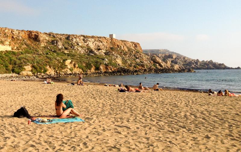 Strand tijdens taalreis Malta