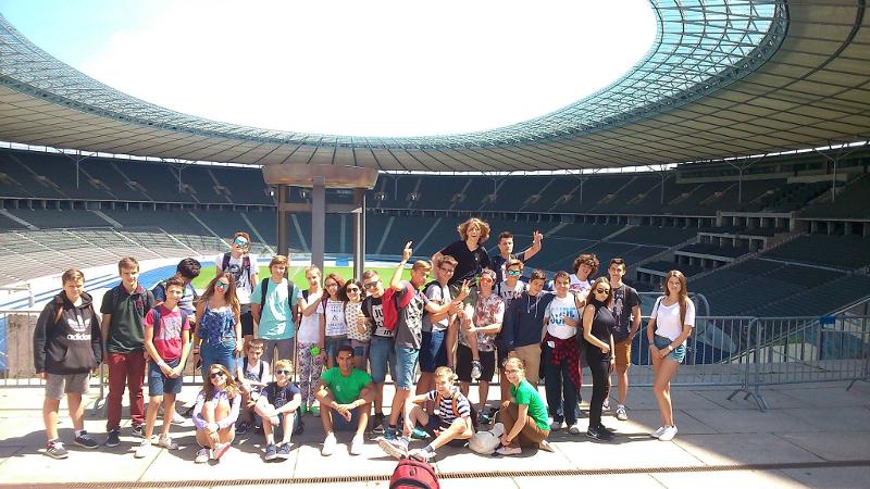 In het olympische stadion tijdens natuurkamp
